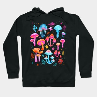 Trippy Watercolor Mushrooms Hoodie